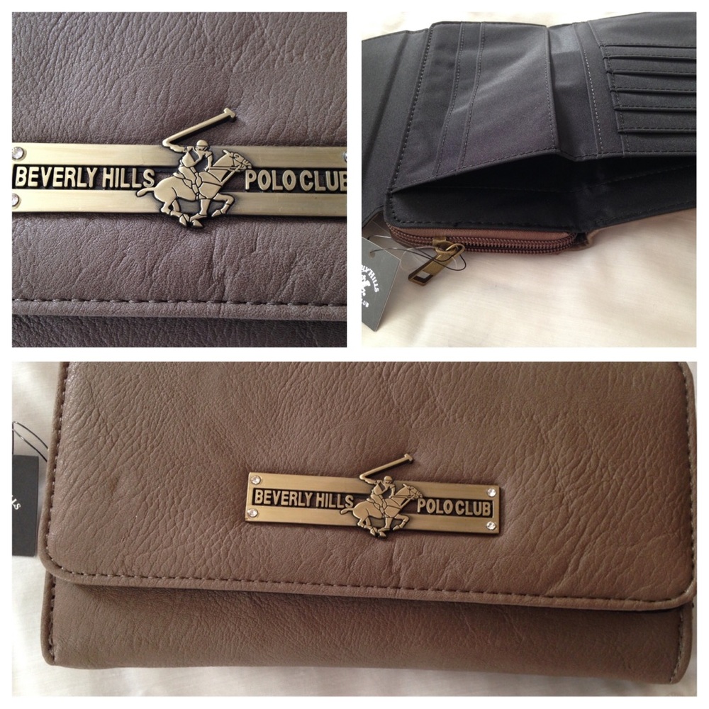 NEW Women's Tri-Fold Wallet Zip Around Credit Card Slots Beverly Hills Polo Club